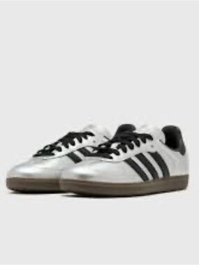 adidas White Sneakers with Black Stripes